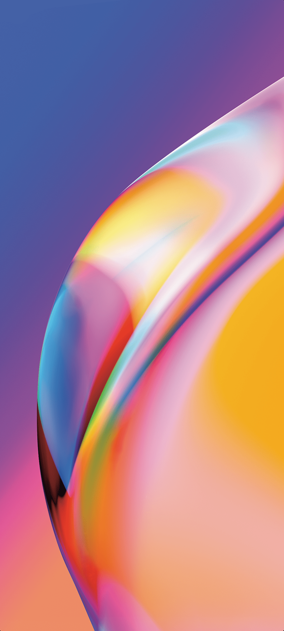 1080x2400 4K Google Android OPPO ColorOS Stock Default Wallpaper Glossy Shiny Bubble Glass Plastics Water Liquid Orange