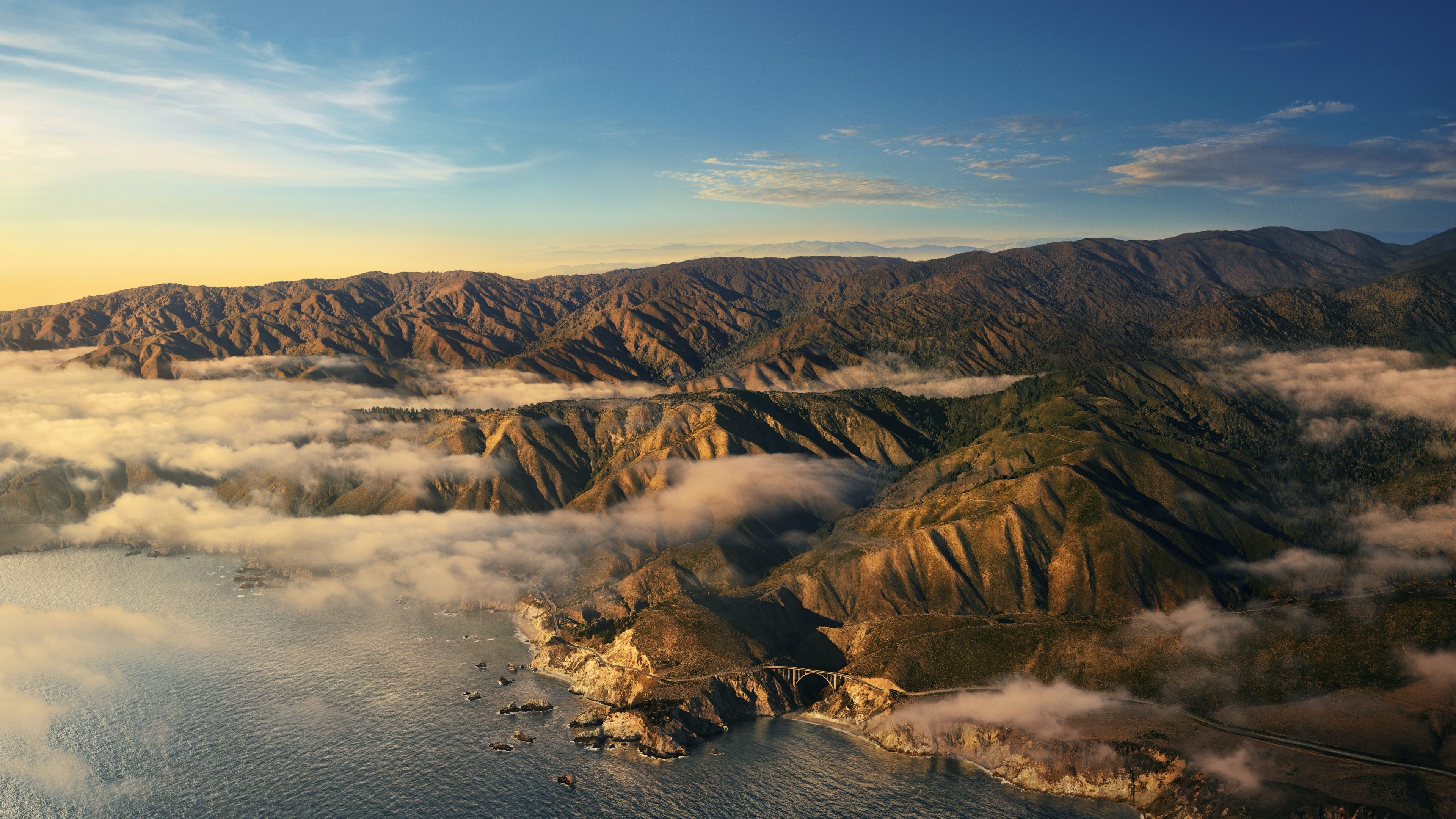 3840x2160 Big Sur Wallpaper 4K, California, Mountains, Clouds