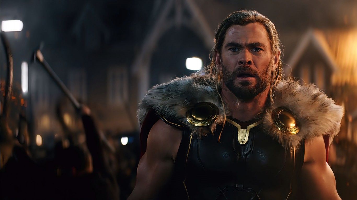 1366x768 Chris Hemsworth Thor 4K 8K HD Thor Love and Thunder Wallpaper