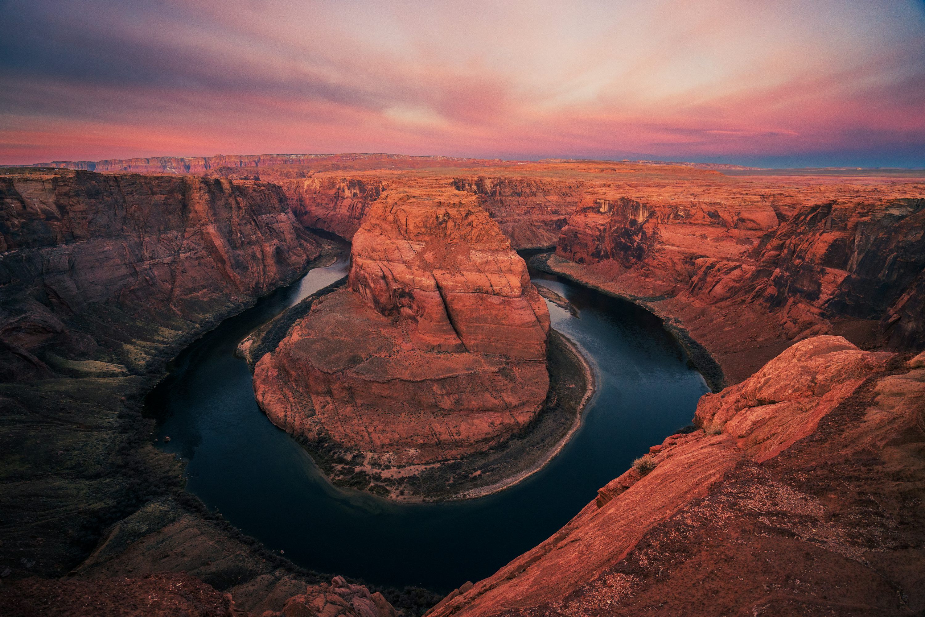 3000x2000 A large canyon with a river running through it photo