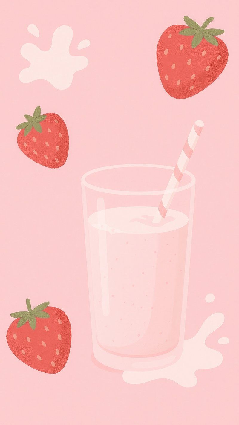 800x1422 Strawberry Milkshake Background Cute Image Wallpaper