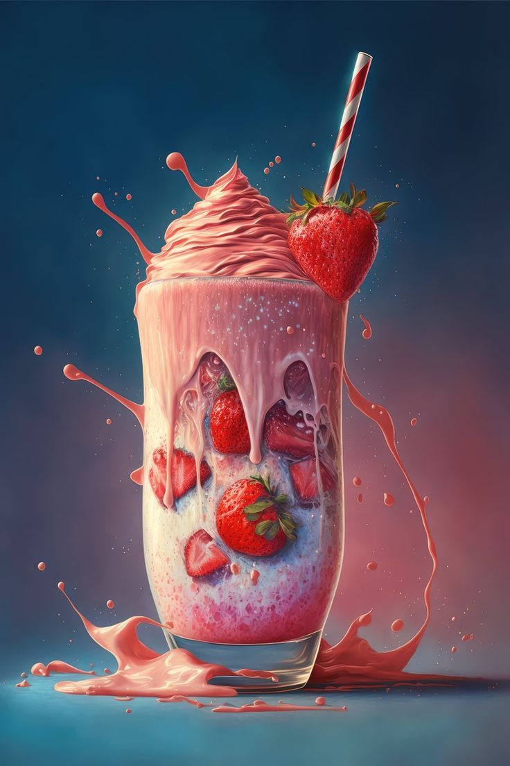 736x1104 Smoothie Print Smoothie Printable Strawberry Chocolate Banana Orange Poster Food Kitchen Wall Art Home Decor AI Art Midjourney