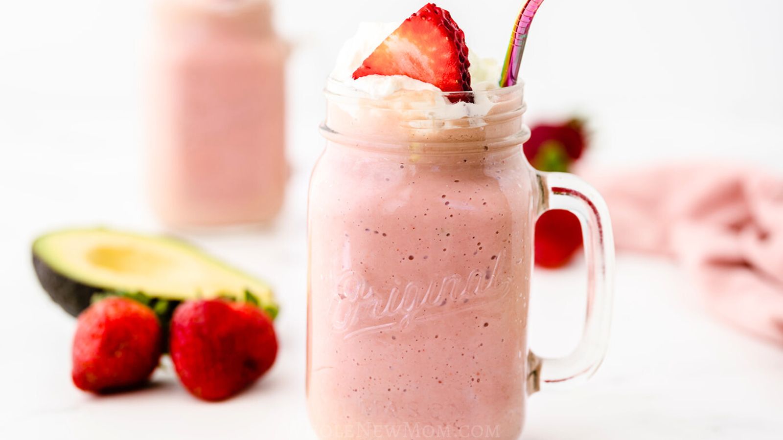 1600x900 Strawberry Avocado Smoothie (Creamy, Dairy Free, Keto)