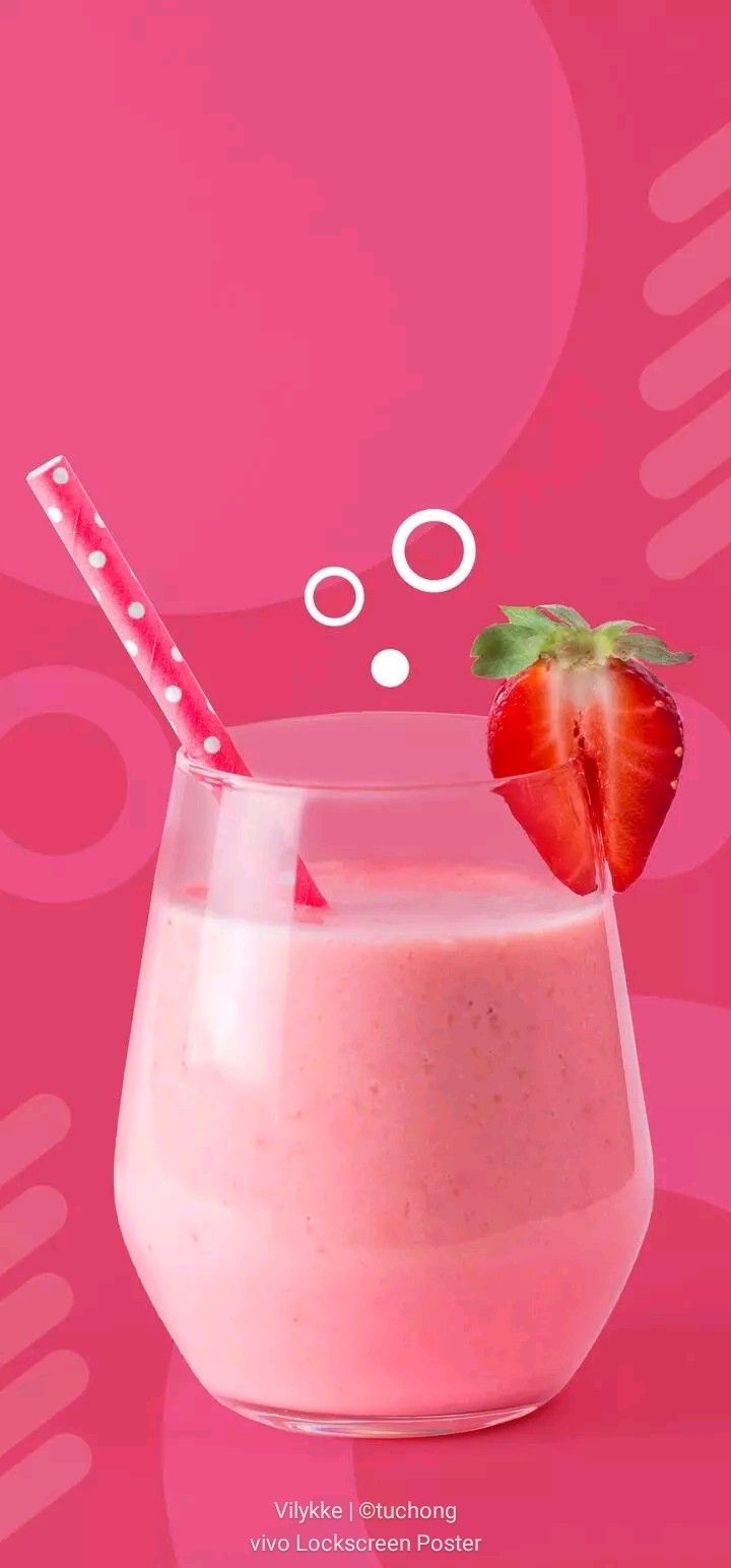 720x1544 Refreshing Strawberry Milkshake Wallpaper. Pink smoothie wallpaper, Pink background juice advertisement, Pink background fruit milk