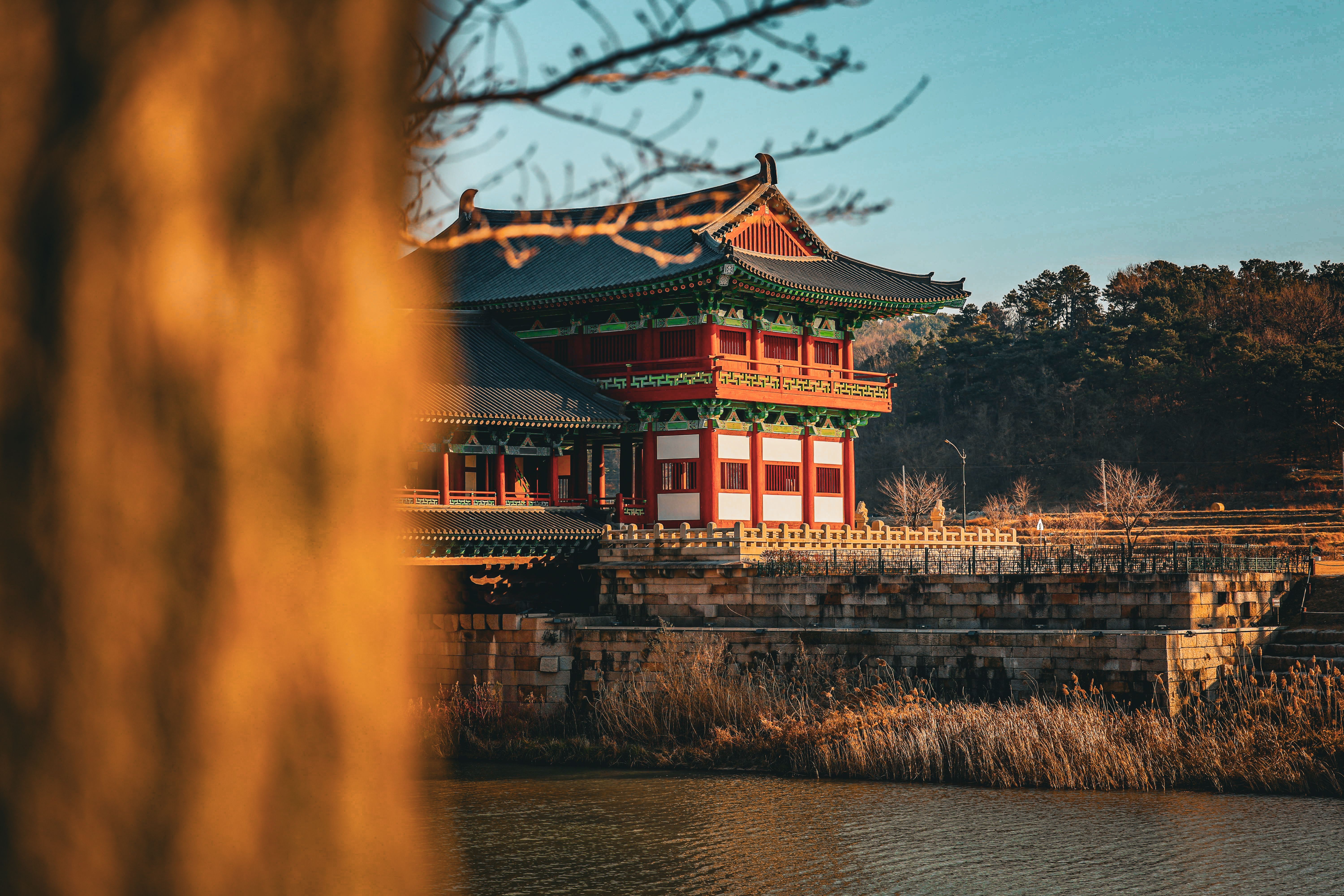 6000x4000 Traditional Korean Pavilion in Gyeongju at Sunset · Free