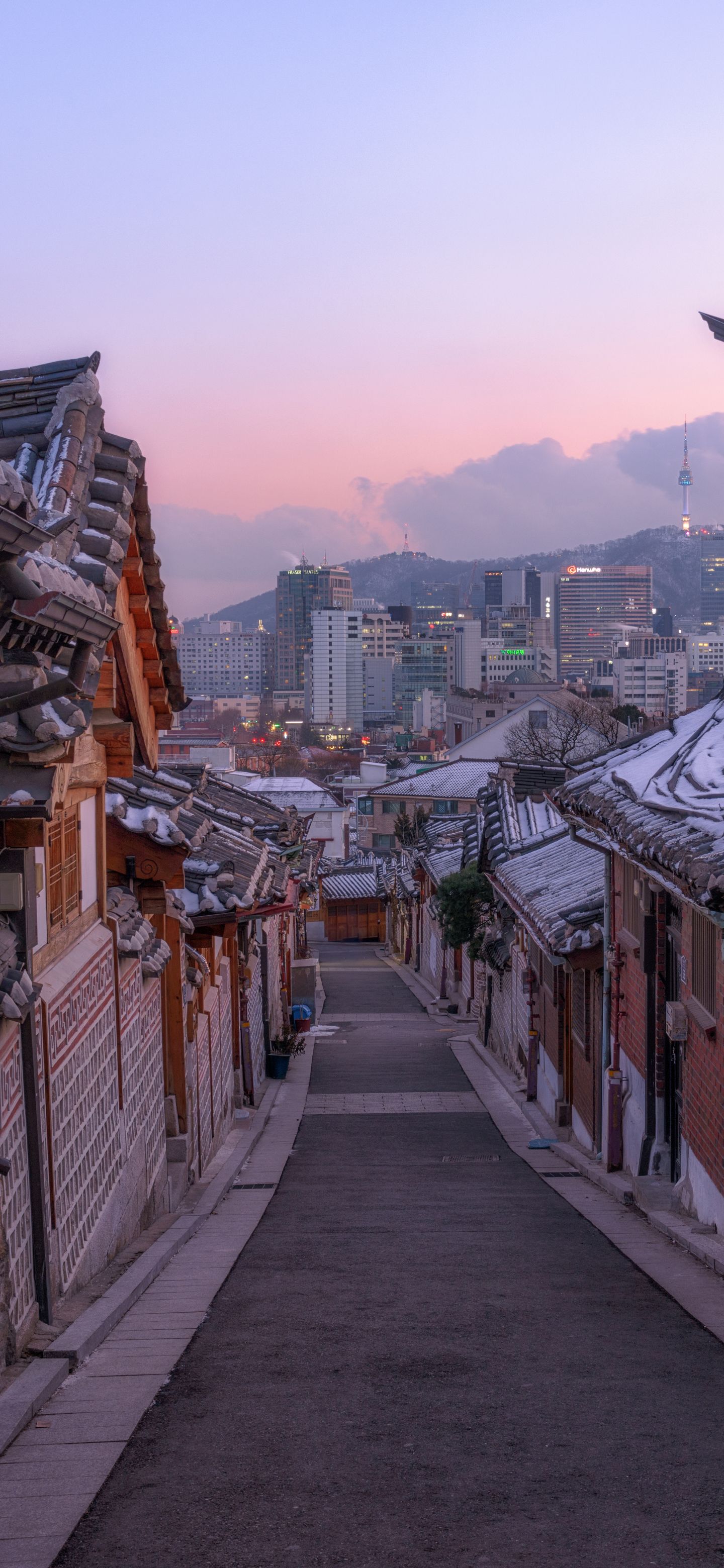 1440x3120 Phone wallpaper: Architecture, Korea, Man Made, Seoul, Bukchon Hanok, Street, Cities 1179476