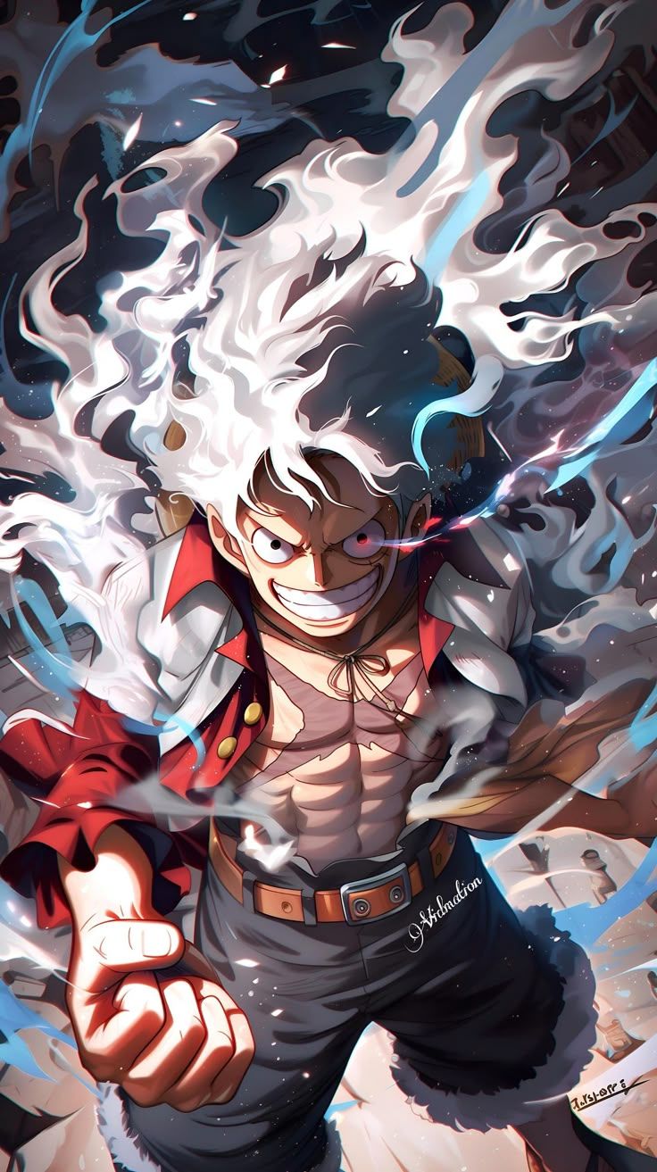736x1313 Monkey D Luffy In Gear 5 Roaring Right Now