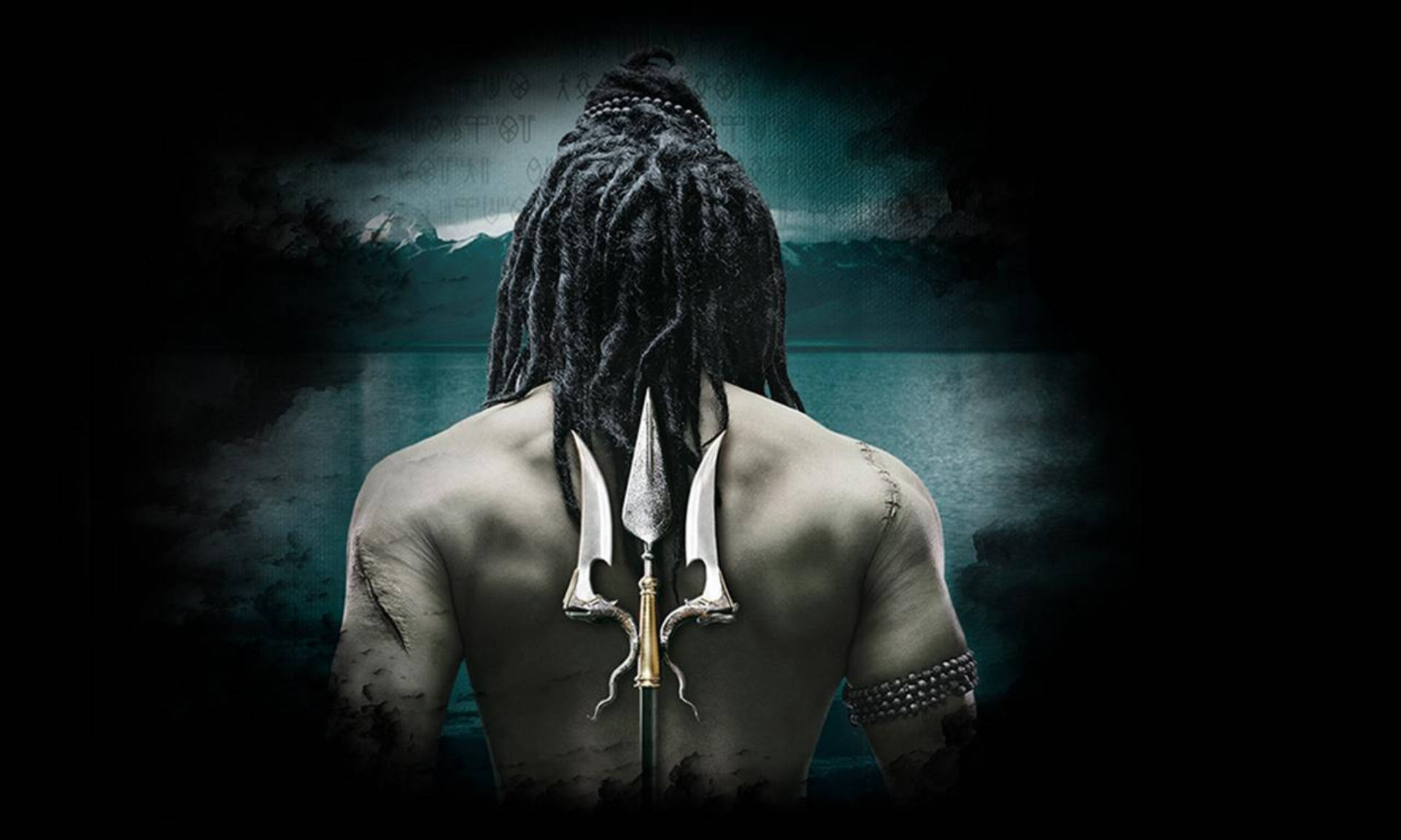 1920x1152 Download Realistic Mahadev Rudra Avatar With Trident Wallpaper