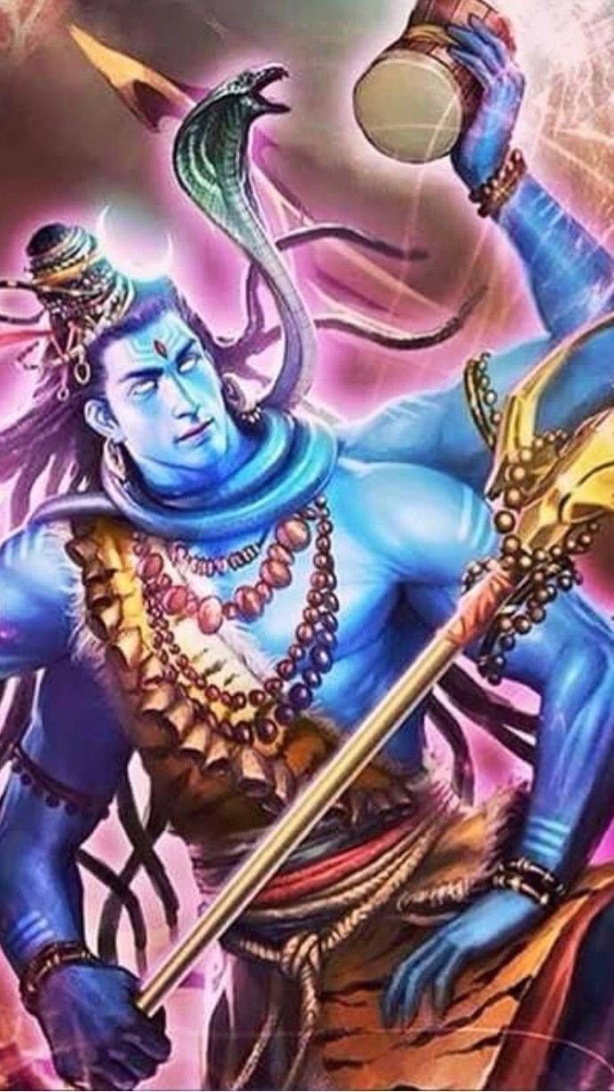 692x1230 Glowing Mahadev Rudra Avatar Phone Wallpaper