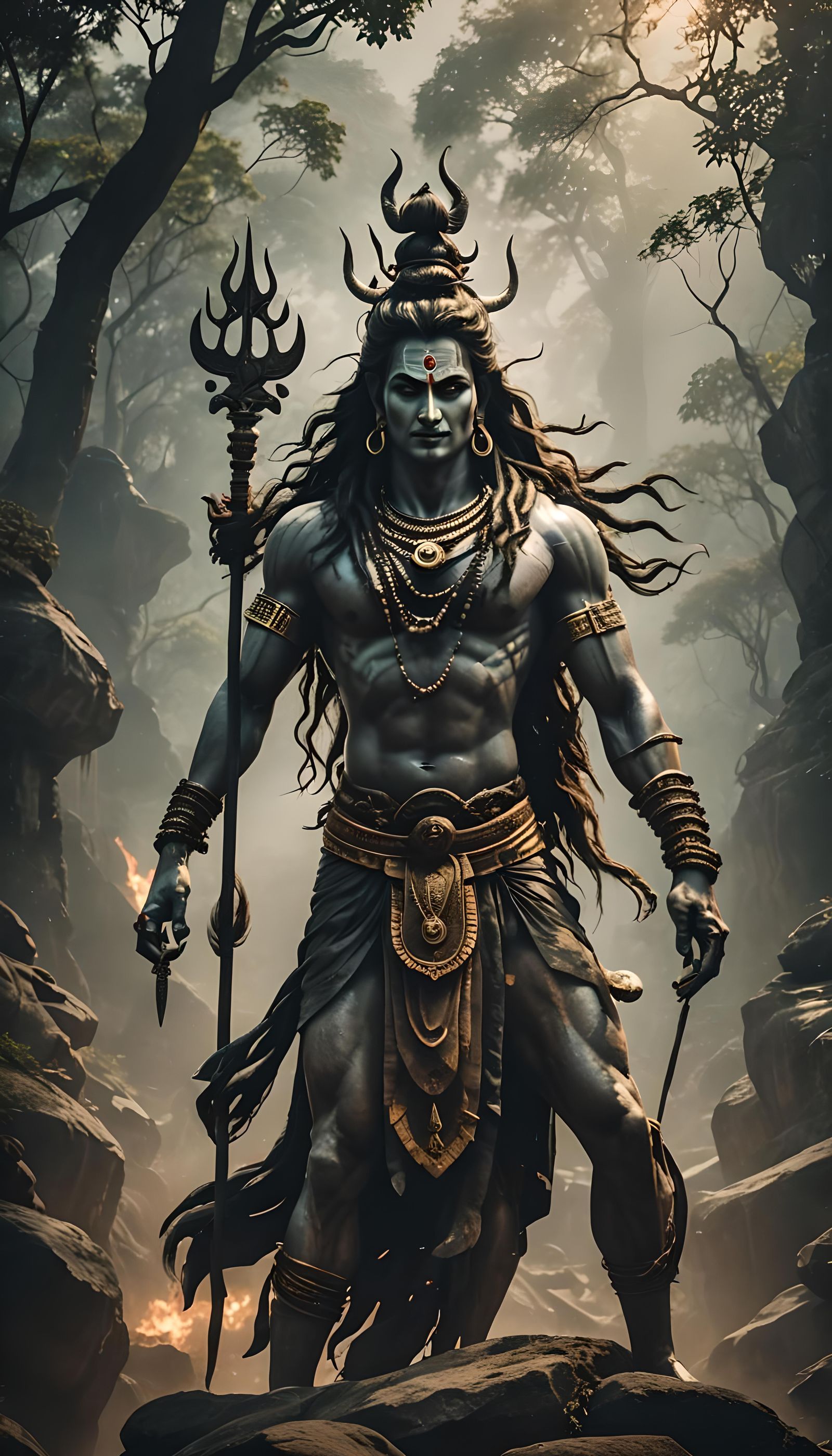 1600x2800 Lord Shiva Rudra Avatar. Shiva's Dramatic Rudra Avat