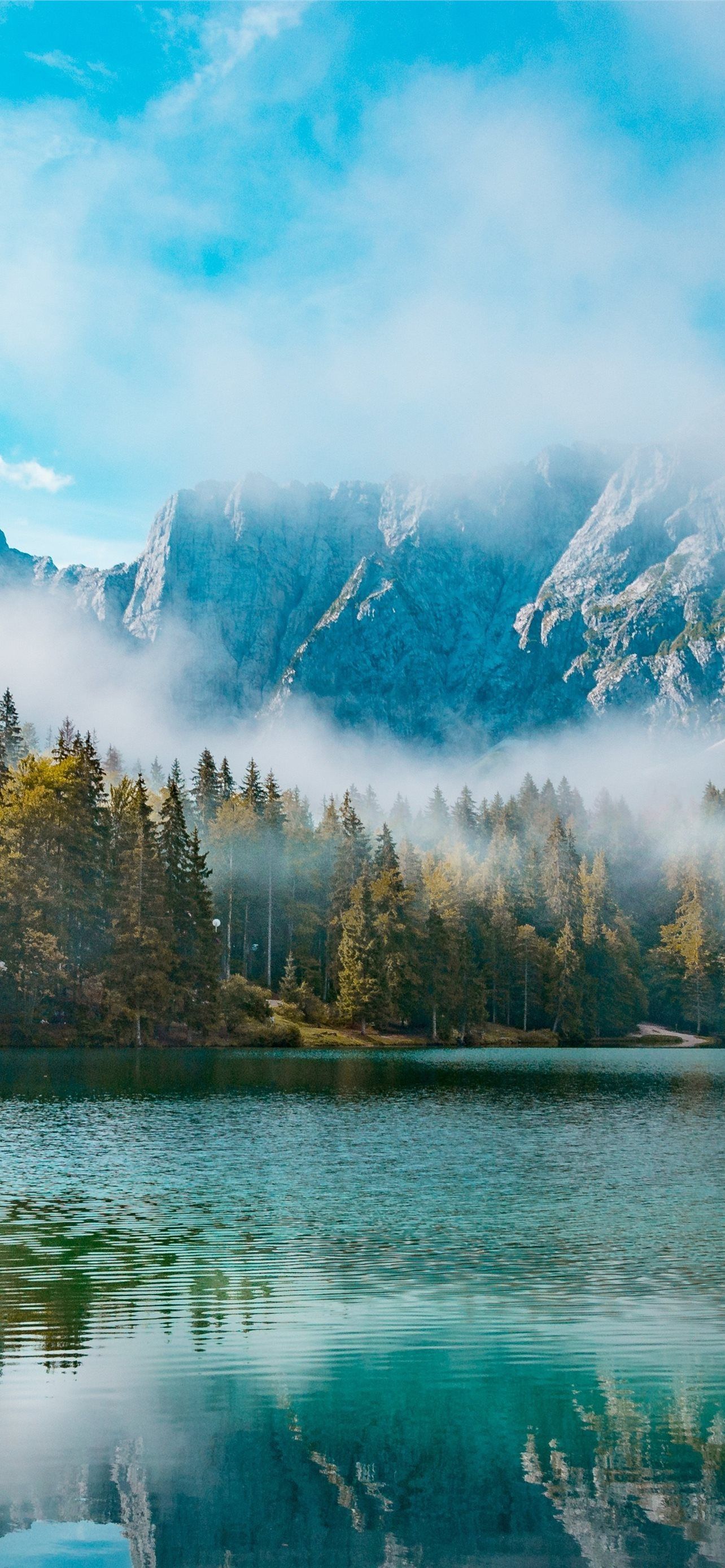 1284x2778 Morning In Mountains Lake 4k Sony Xperia X XZ Z5 P. iPhone Wallpaper Free Download
