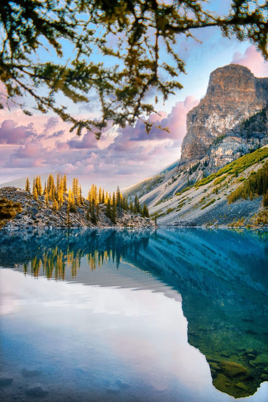 853x1280 Lake Mountains Nature