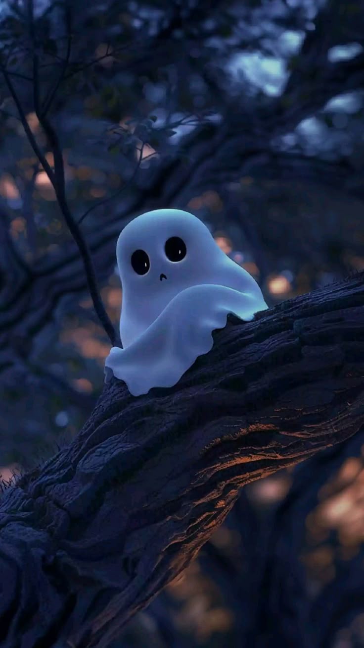 736x1308 cute ghost wallpaper