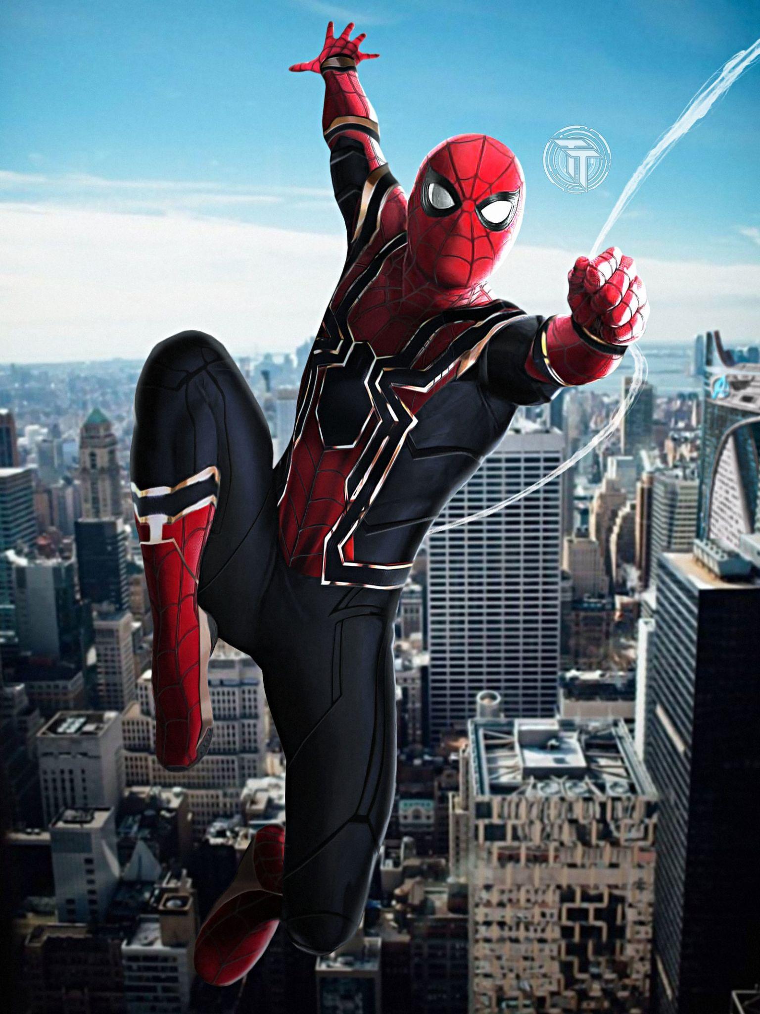 1536x2048 Free download Spiderman Avengers Infinity War HD Wallpaper 75109