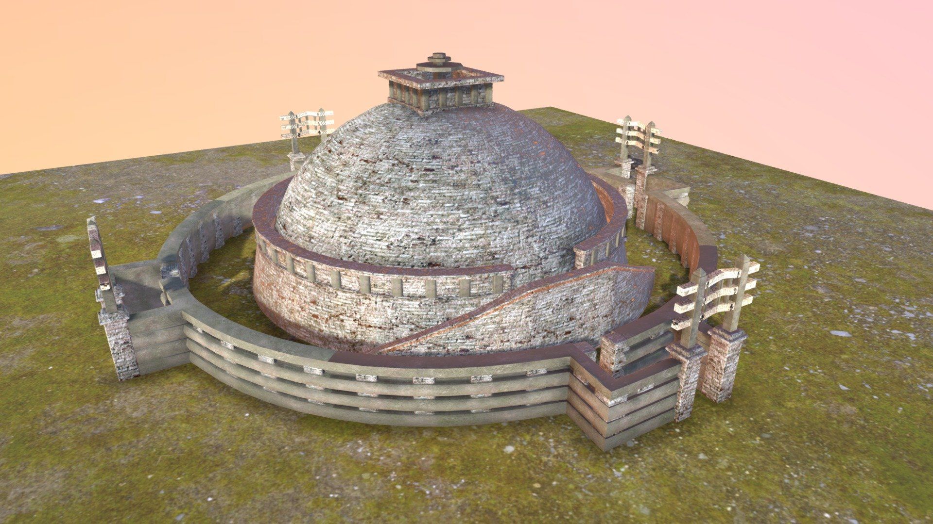 1920x1080 Great Stupa in Sanchi Free 3D model by Quilliams [2fd62cd]
