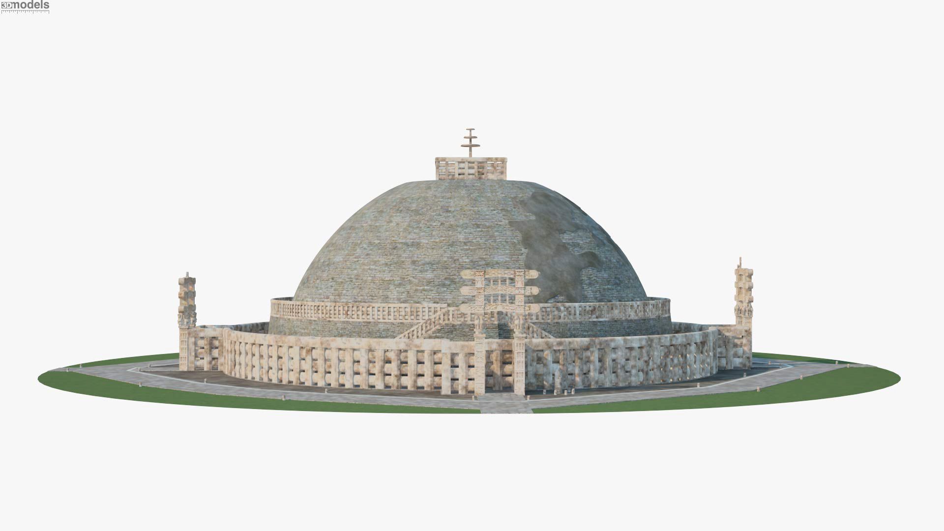 1920x1080 view of Sanchi Stupa 3D model