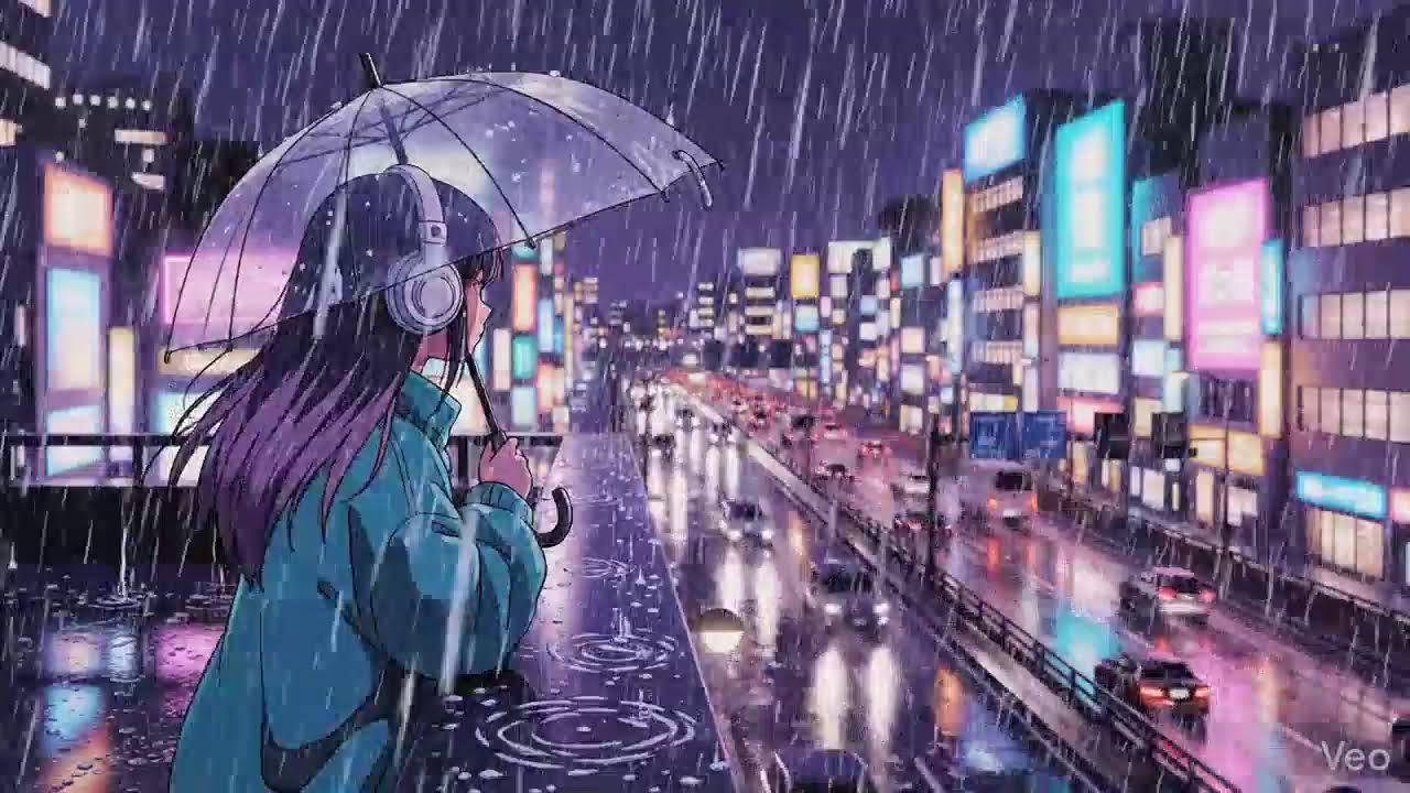1280x720 Neon City Rain