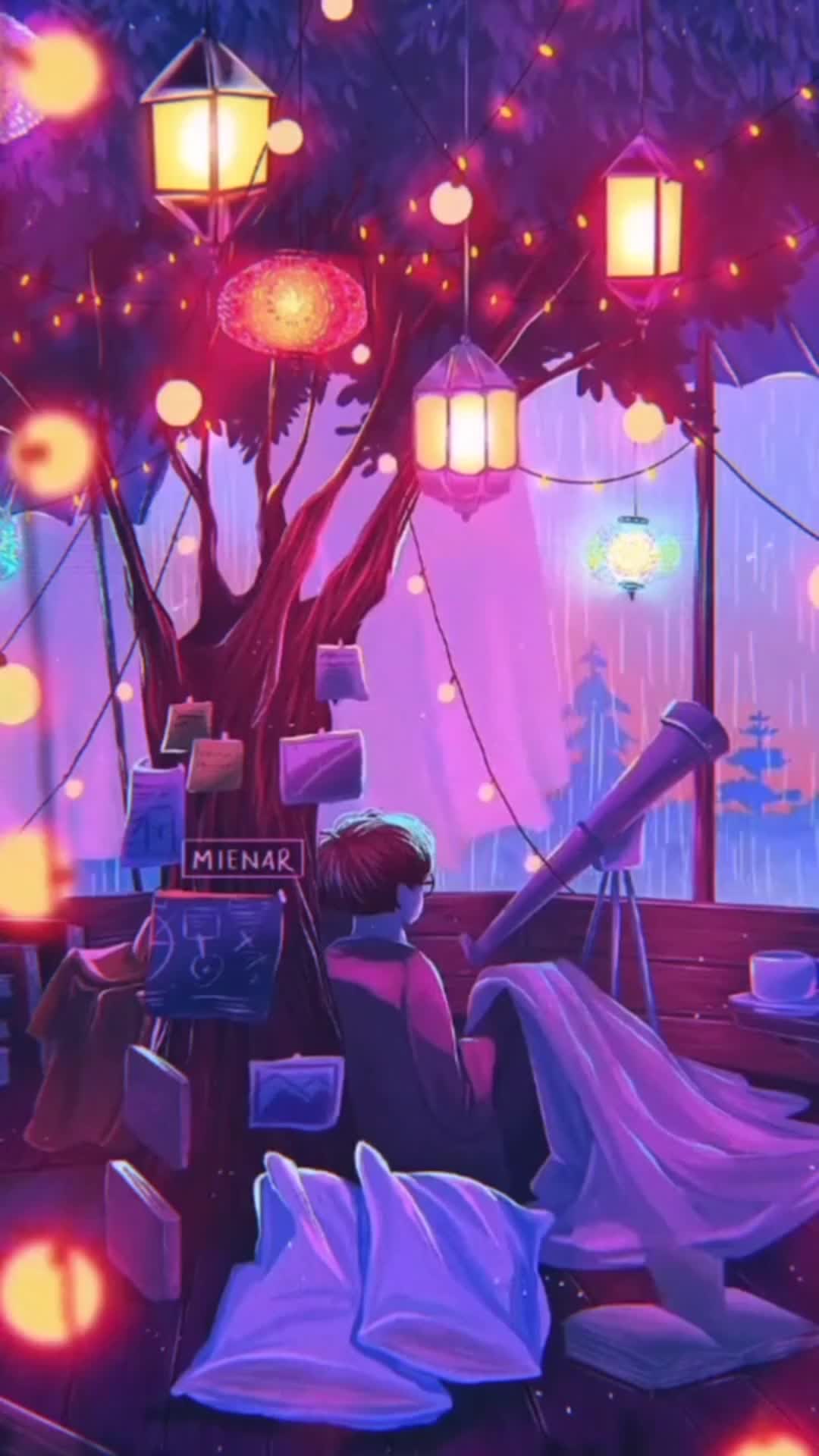 1080x1920 Android and iPhone Chill Anime Boy And Rain Phone Live Wallpaper