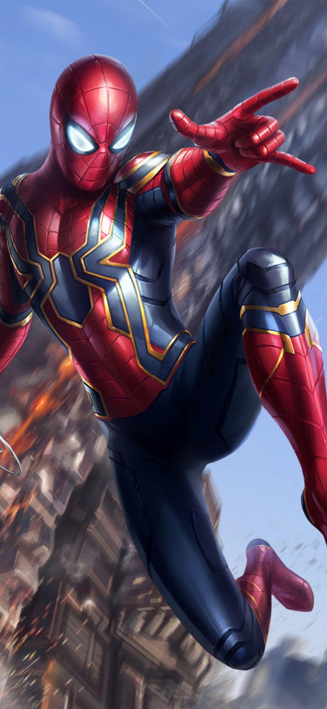 1242x2688 Spiderman Avengers Infinity War Art iPhone XS MAX HD 4k
