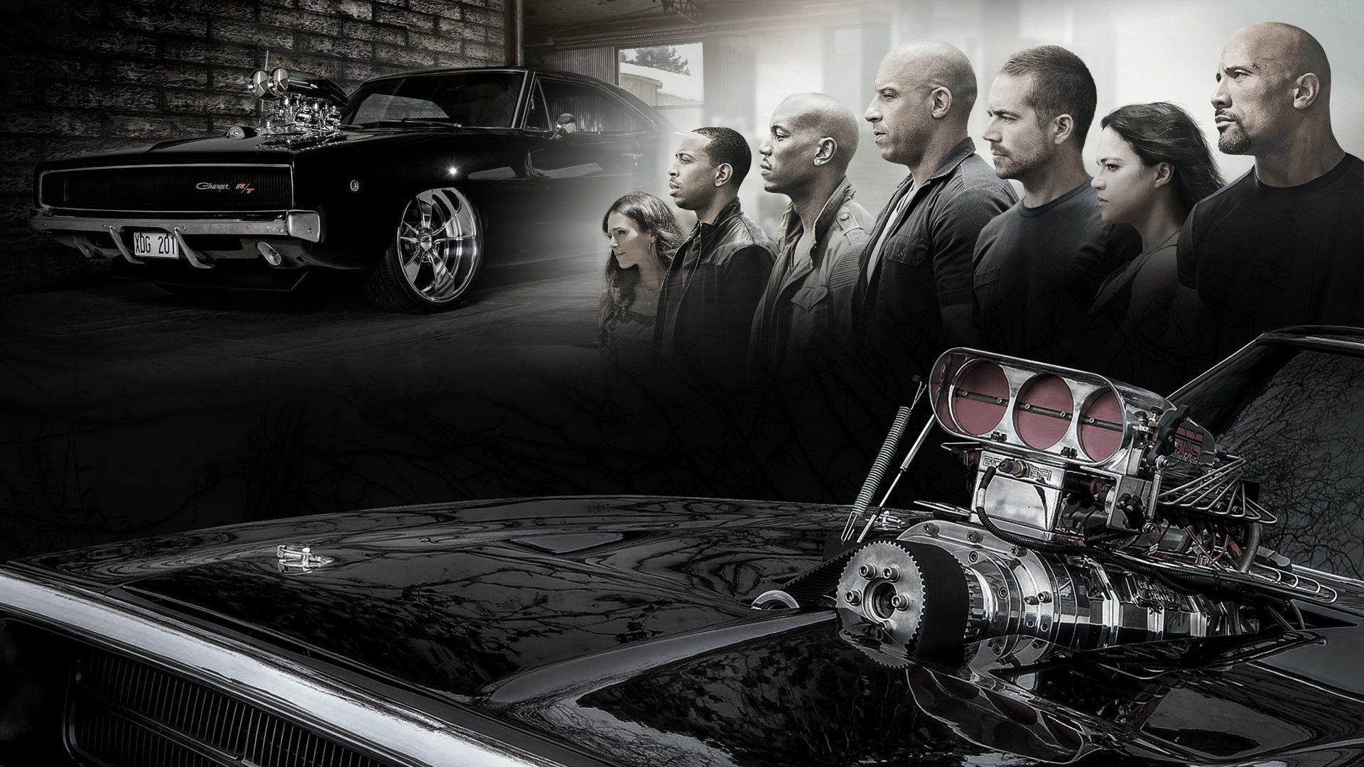1920x1080 Jordana Brewster Ludacris Michelle Rodriguez Paul Walker Tyrese Gibson Vin Diesel HD Fast And Furious 7 Wallpaper