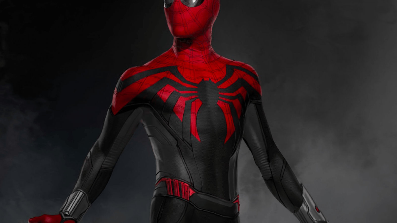 1600x900 Spiderman Black Suit Wallpaper