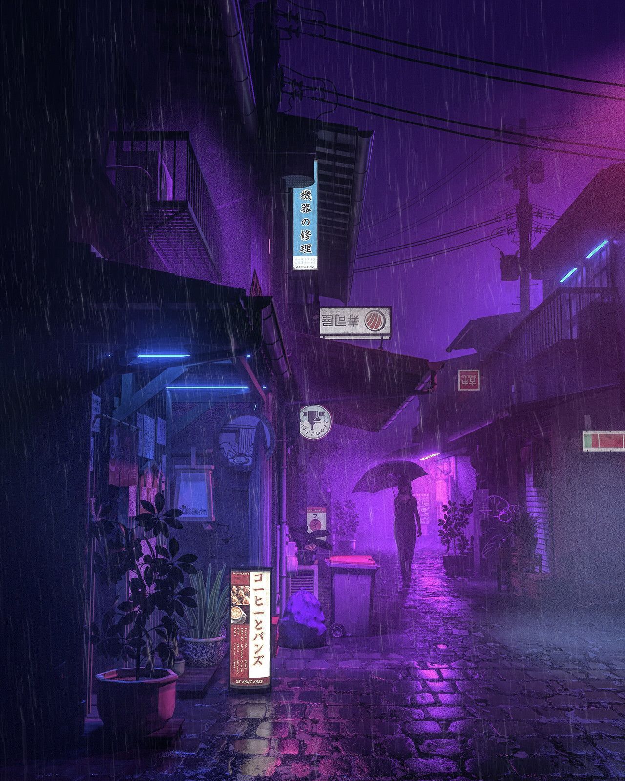 1280x1600 City Purple Aesthetic Wallpaper