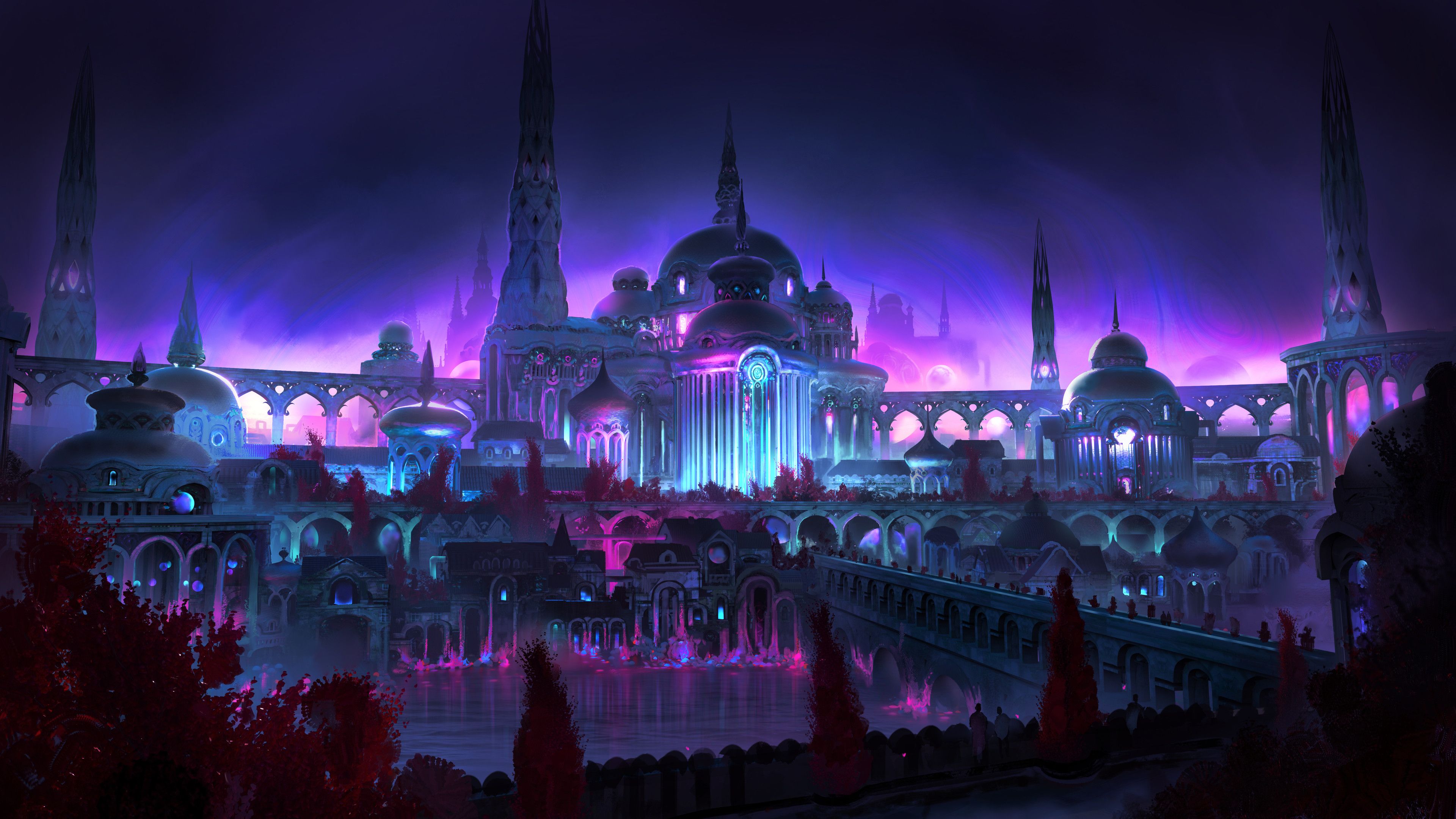 3840x2159 Download Fantasy City Fantasy City HD Wallpaper
