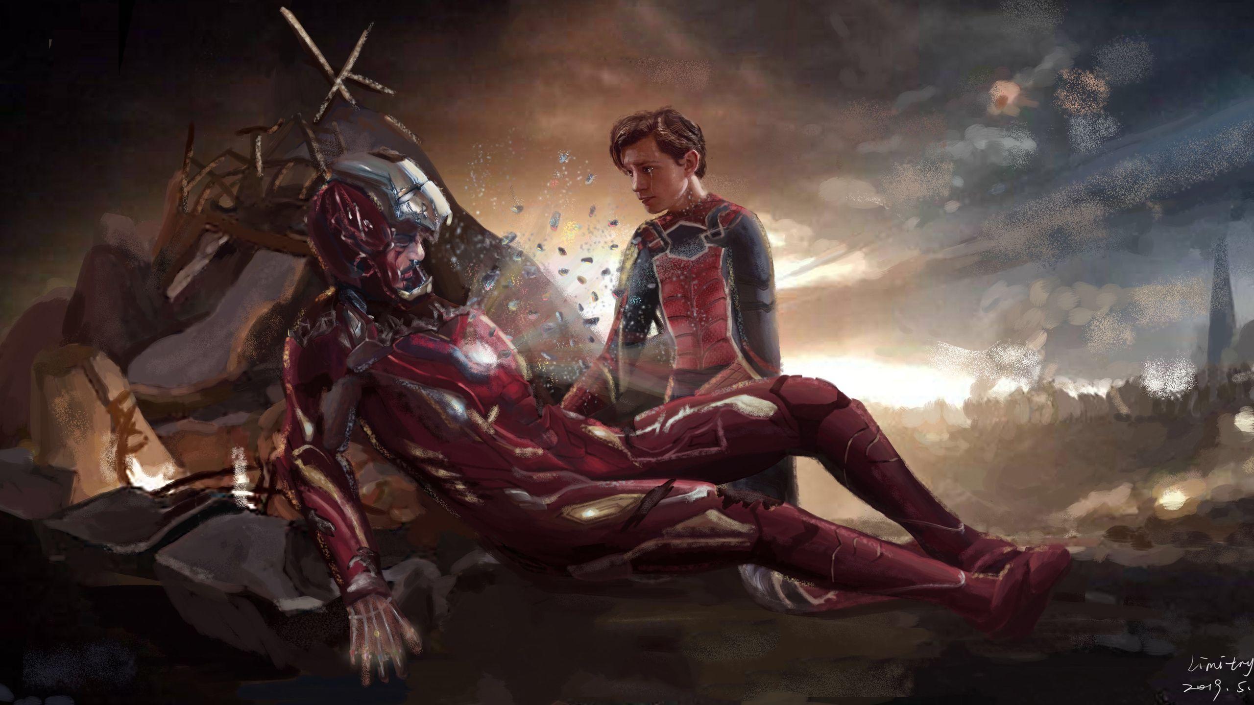 2560x1440 Mr Stark Spiderman Avengers Endgame 1440P Resolution HD