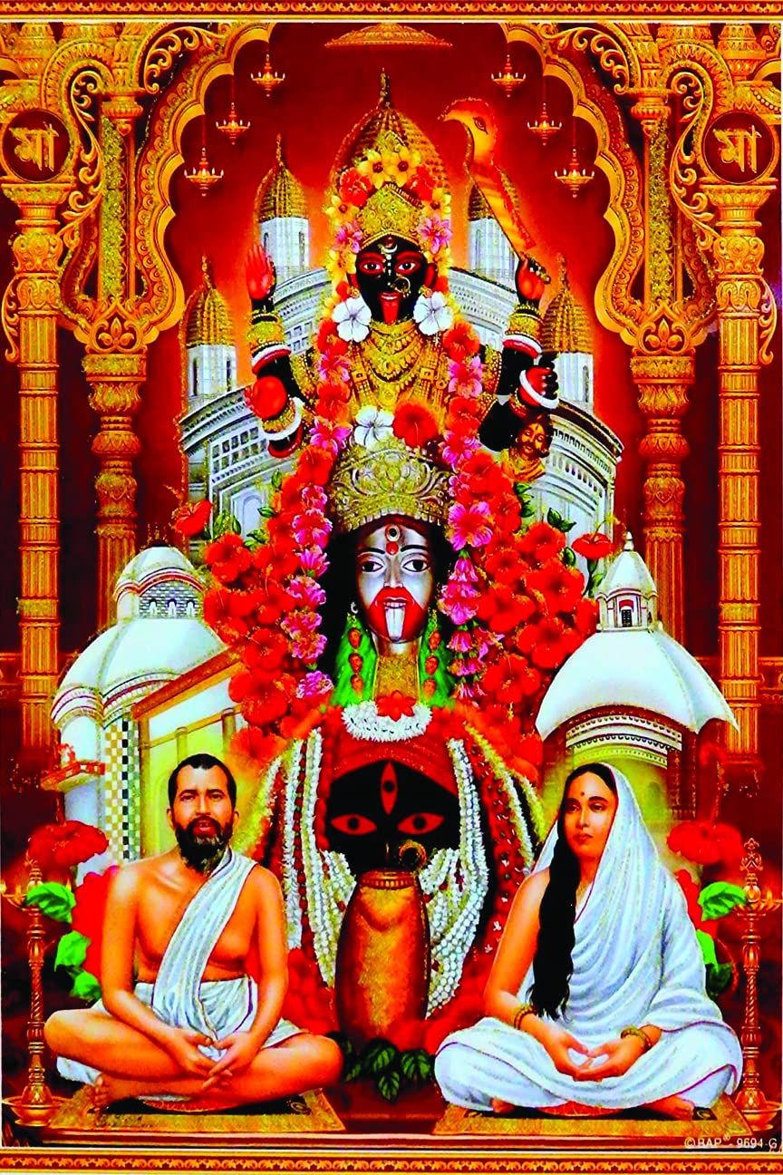 864x1296 Gold Dakshineswar Maa Kali, Tara, Ramkrishna Dev Sarada. Kali Wall Sticker Glowing Medium (Pack of 1) : Amazon.in: Home Improvement