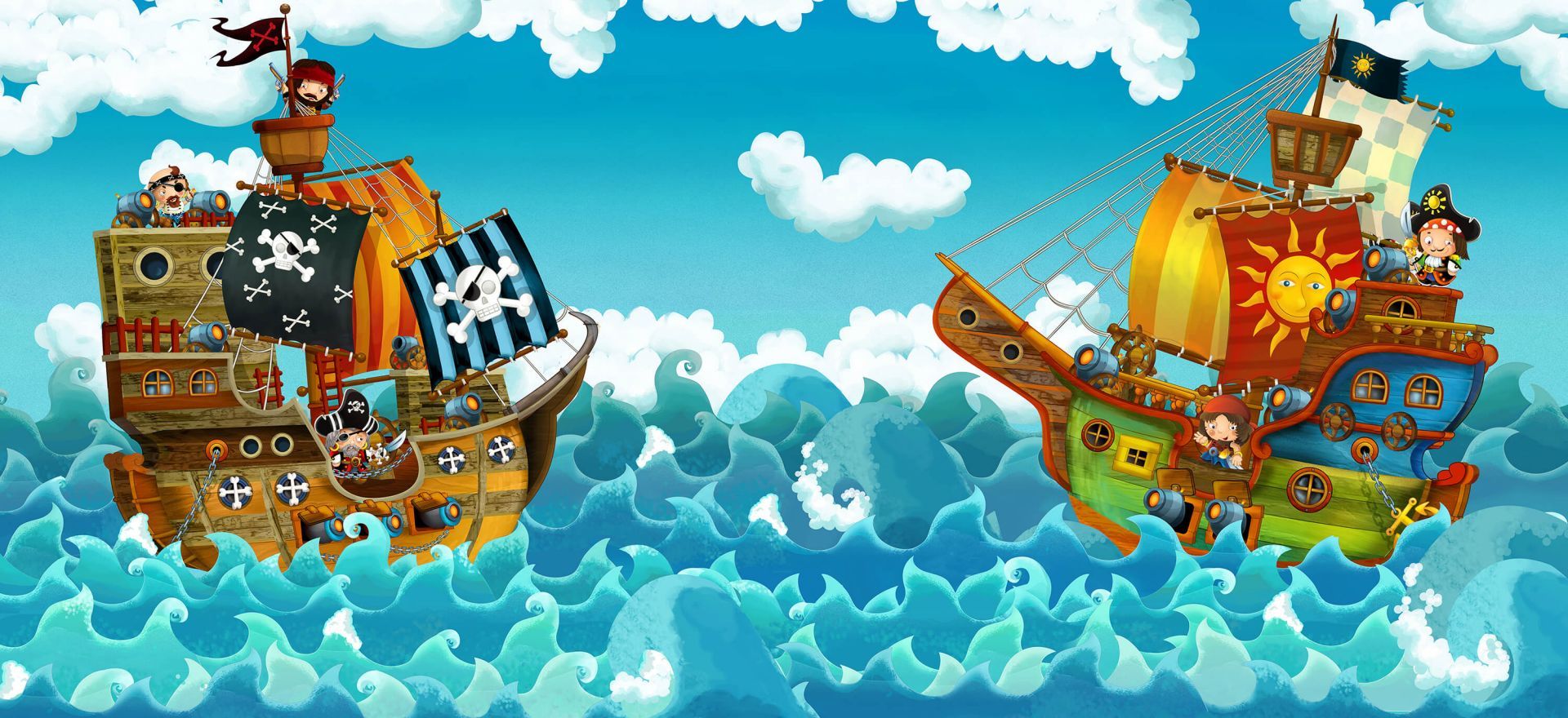 1920x880 Wallpaper Mural at sea
