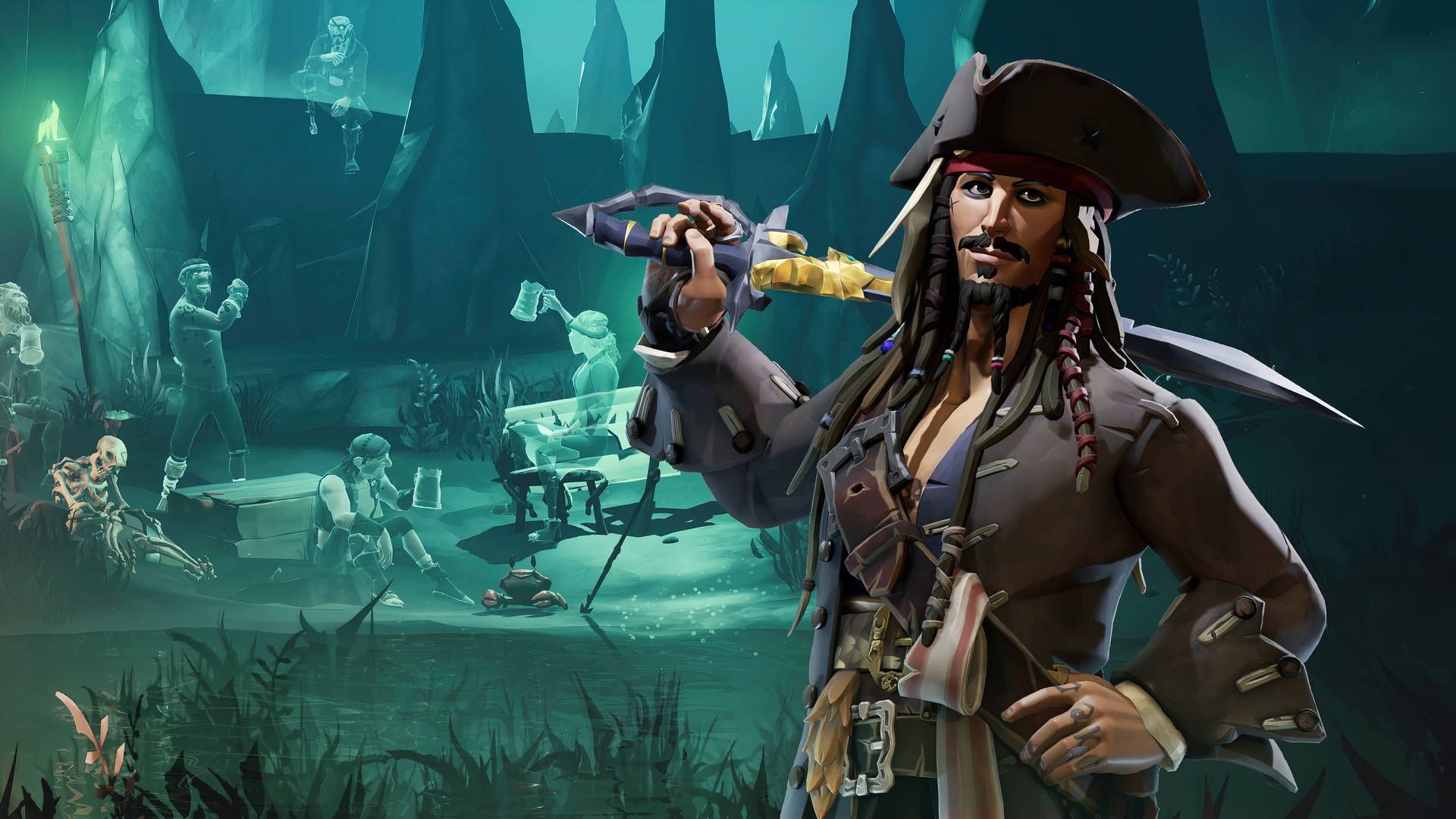 1920x1080 Download 4K Pirate Captain Jack Sparrow Cartoon Wallpaper