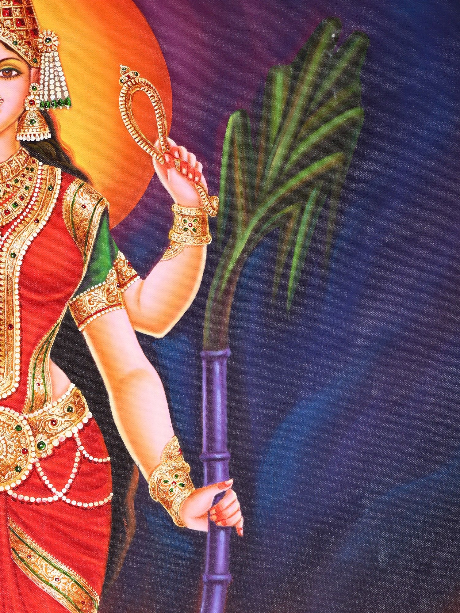 1500x2000 Goddess Maha Tripura Sundari (Lalita). Oil Painting. Exotic India Art