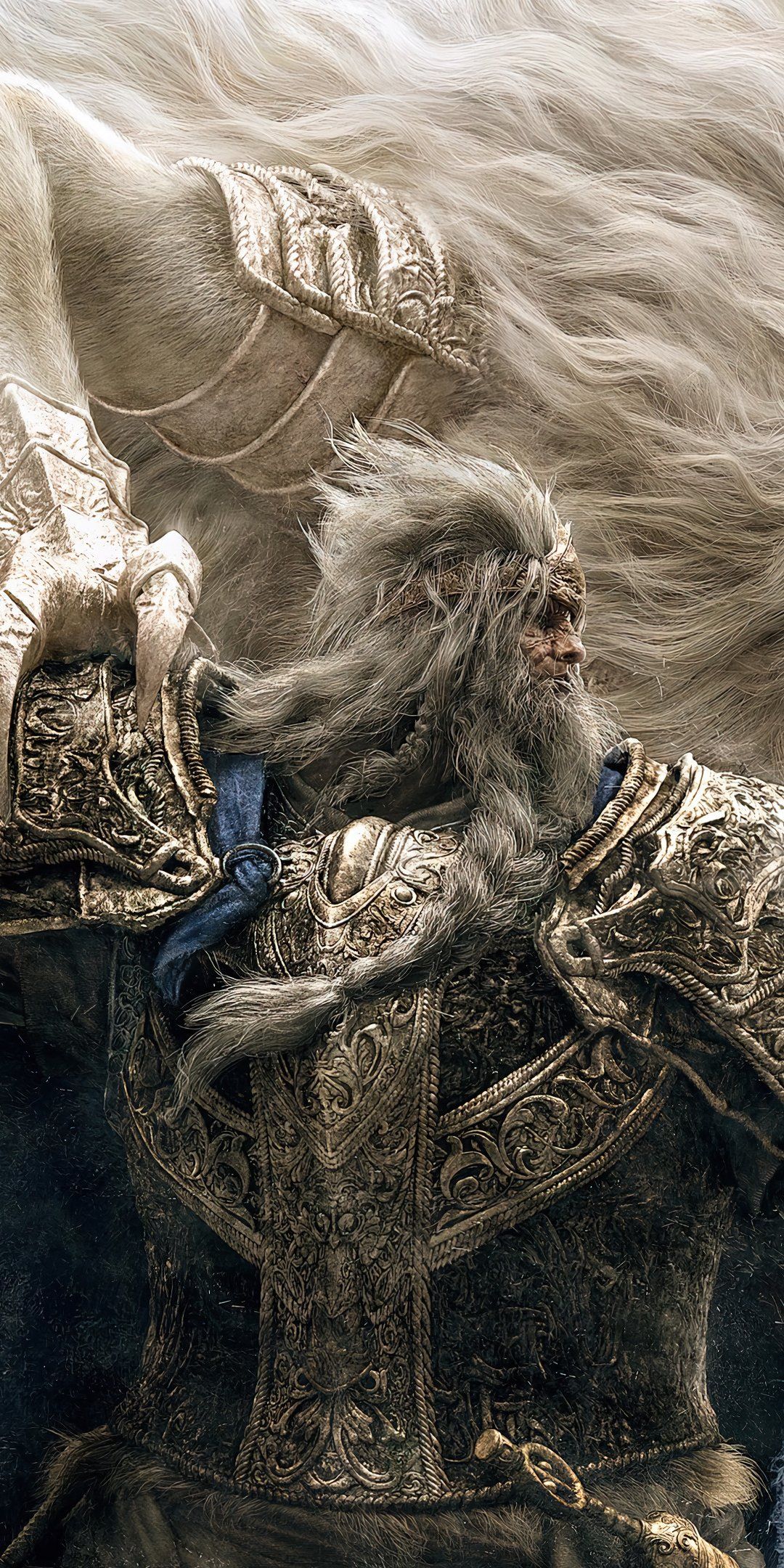 1080x2160 Elden Ring Phone Wallpaper: Godfrey, First Elden Lord in Majestic Armor
