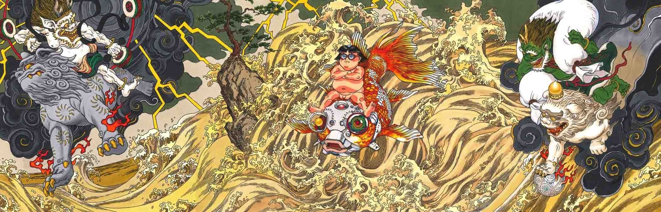 2108x676 Otomo Katsuhiro Wall Mural At Sendai Airport, Japan. Realms Book Reviews, Manga, Film, Photography