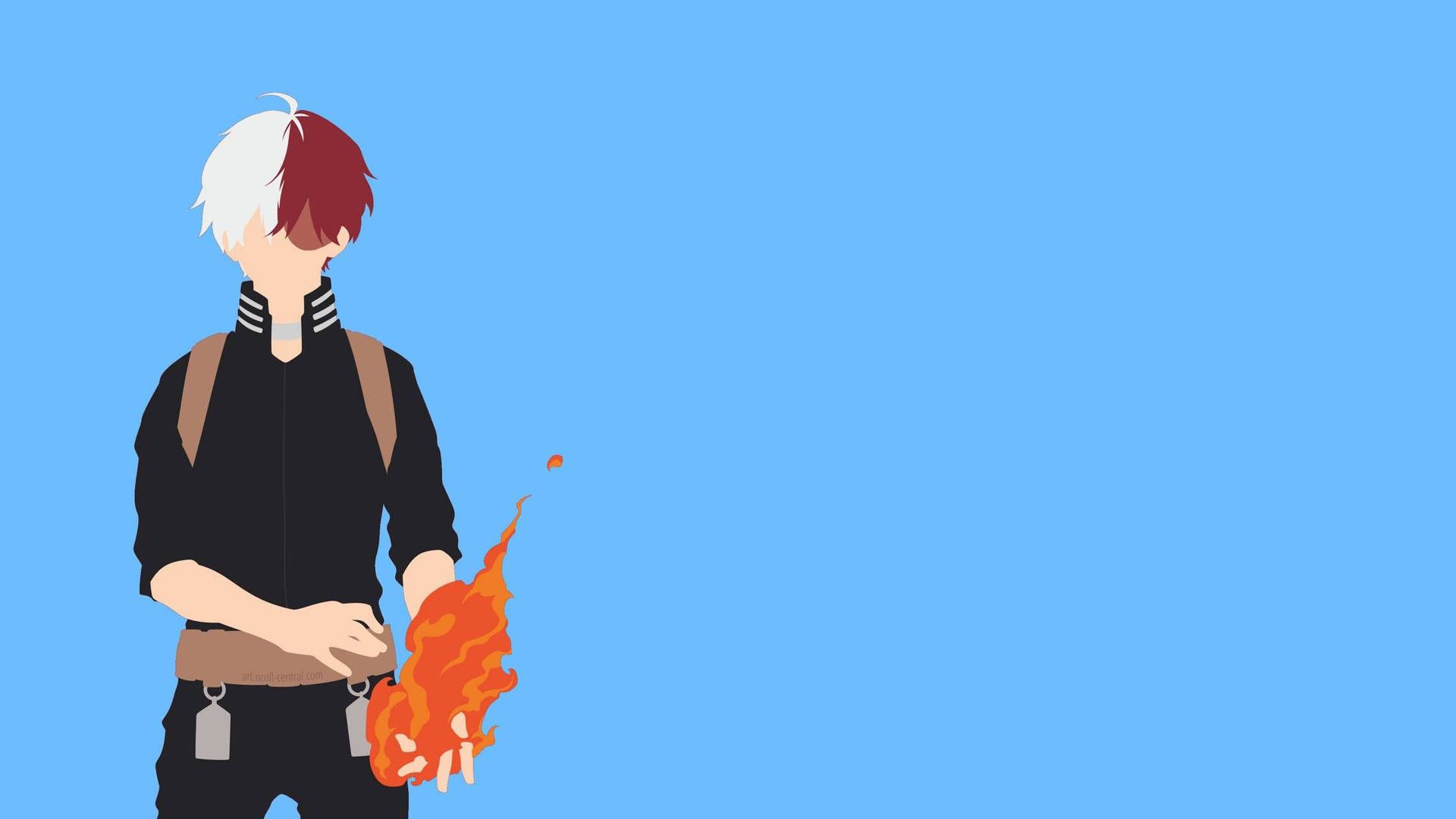 1920x1080 Download My Hero Academia Todoroki Minimalist On Blue Wallpaper