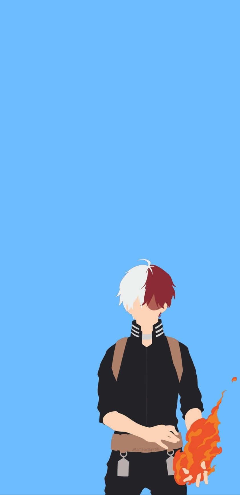 842x1732 Download Shoto Todoroki Minimal Anime Wallpaper