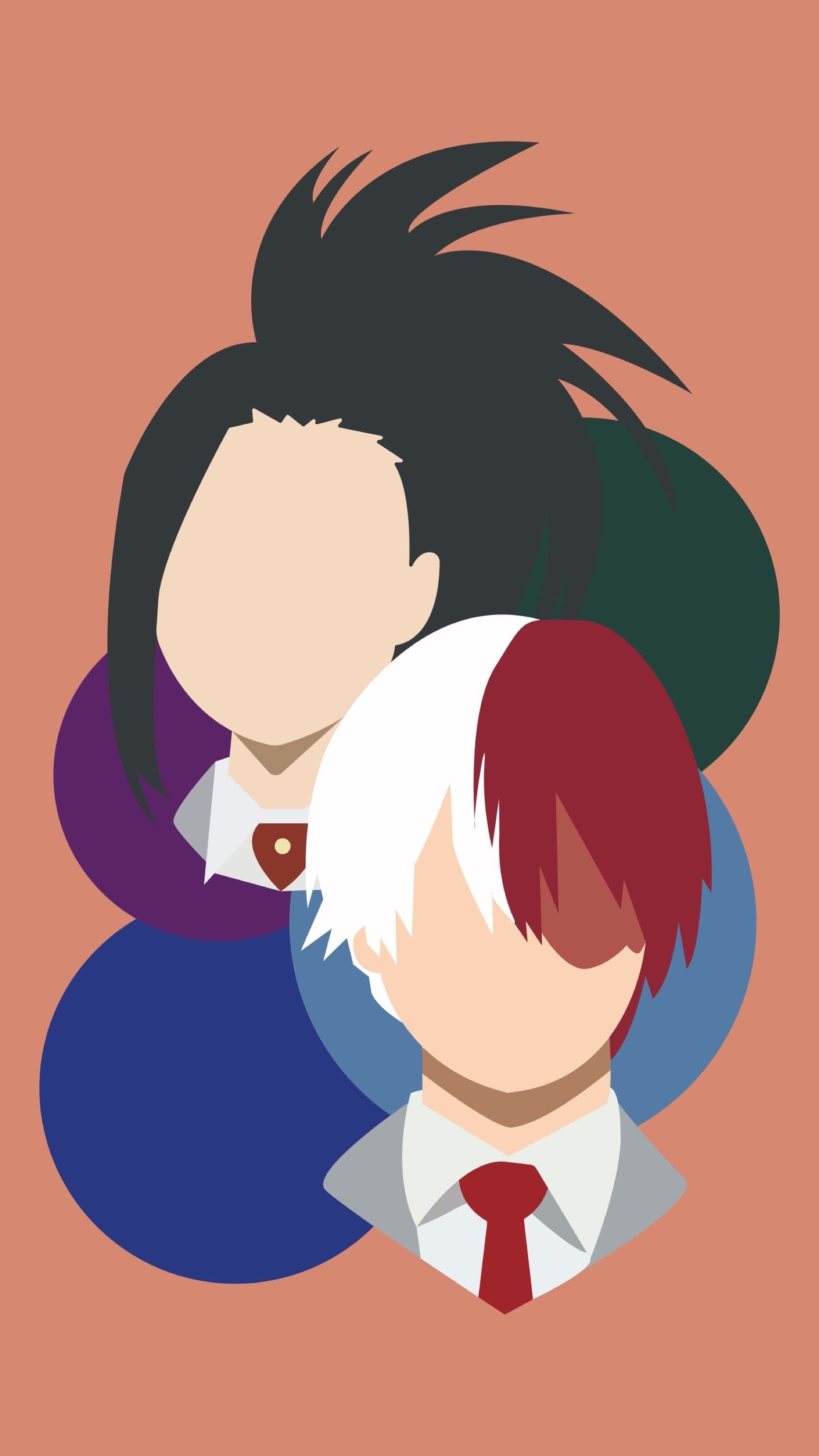 1728x3072 Made a Minimalist Phone Wallpaper of Momo and Todoroki!