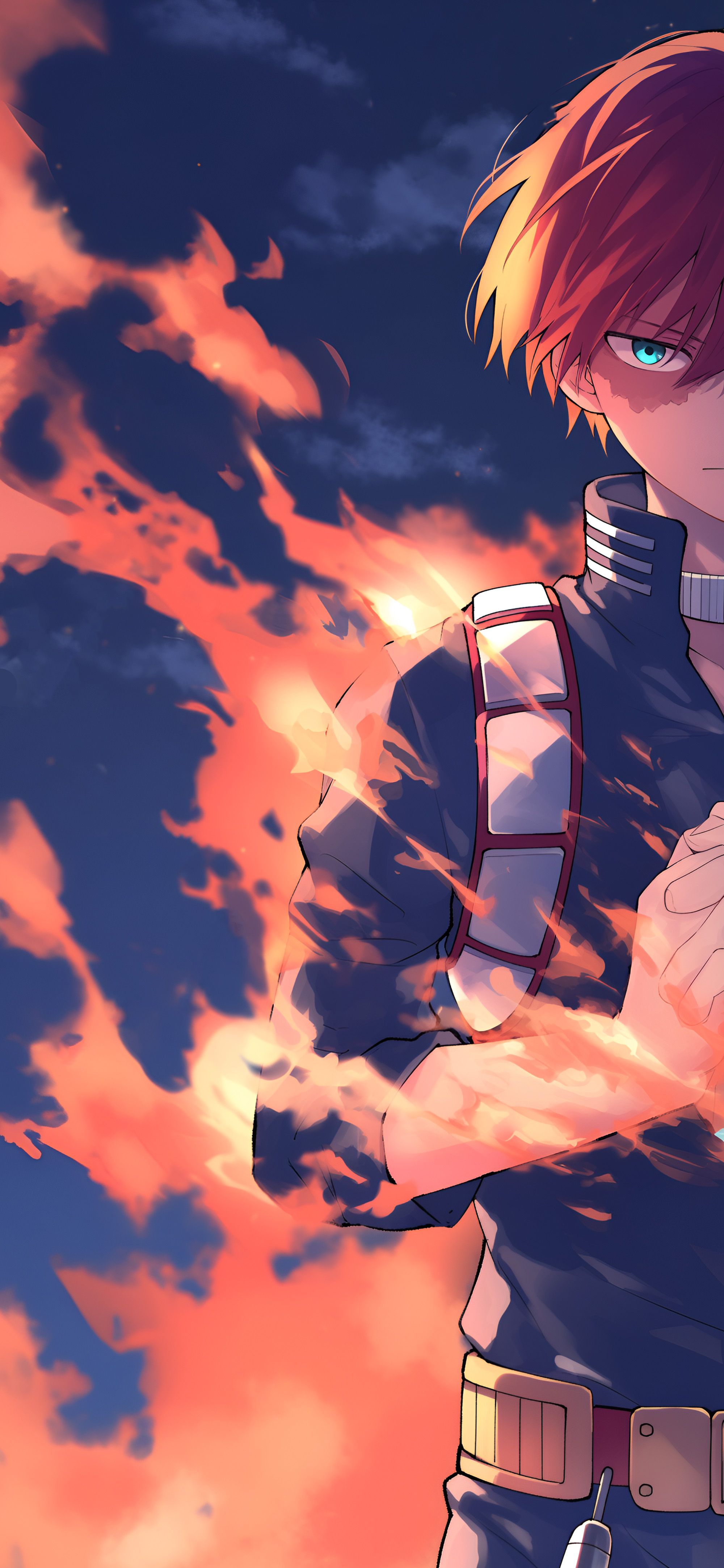 2000x4329 MHA Shoto Todoroki Fire & Ice Tap to Switch Wallpaper
