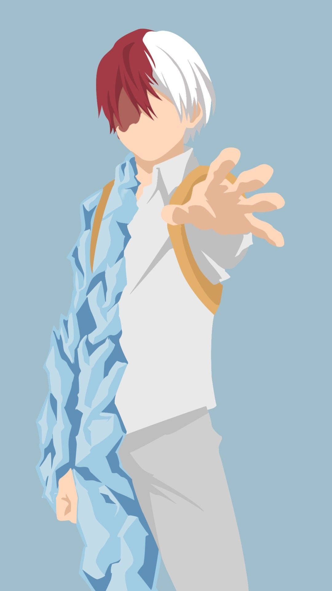 1080x1920 My Hero Academia Todoroki Minimalist Half In Ice Wallpaper