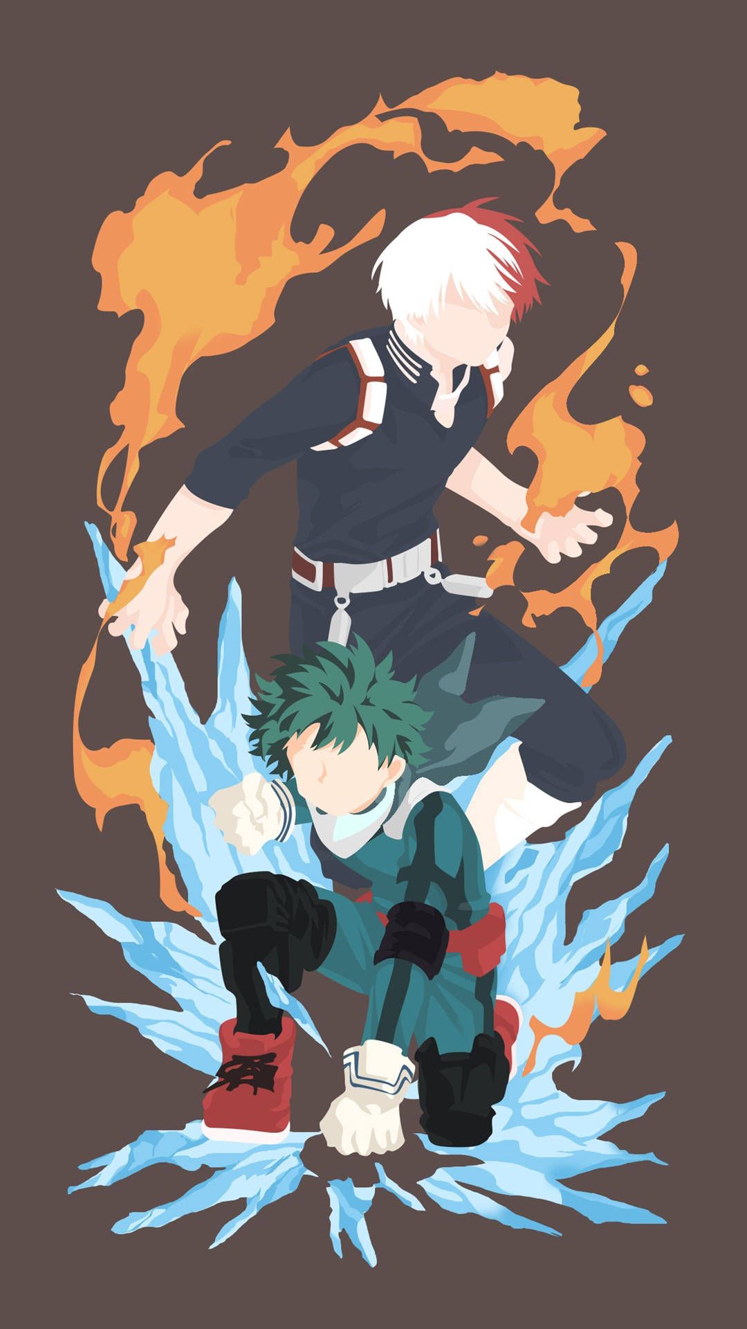 1080x1920 Download free My Hero Academia Todoroki And Deku Minimalist With Powers Wallpaper