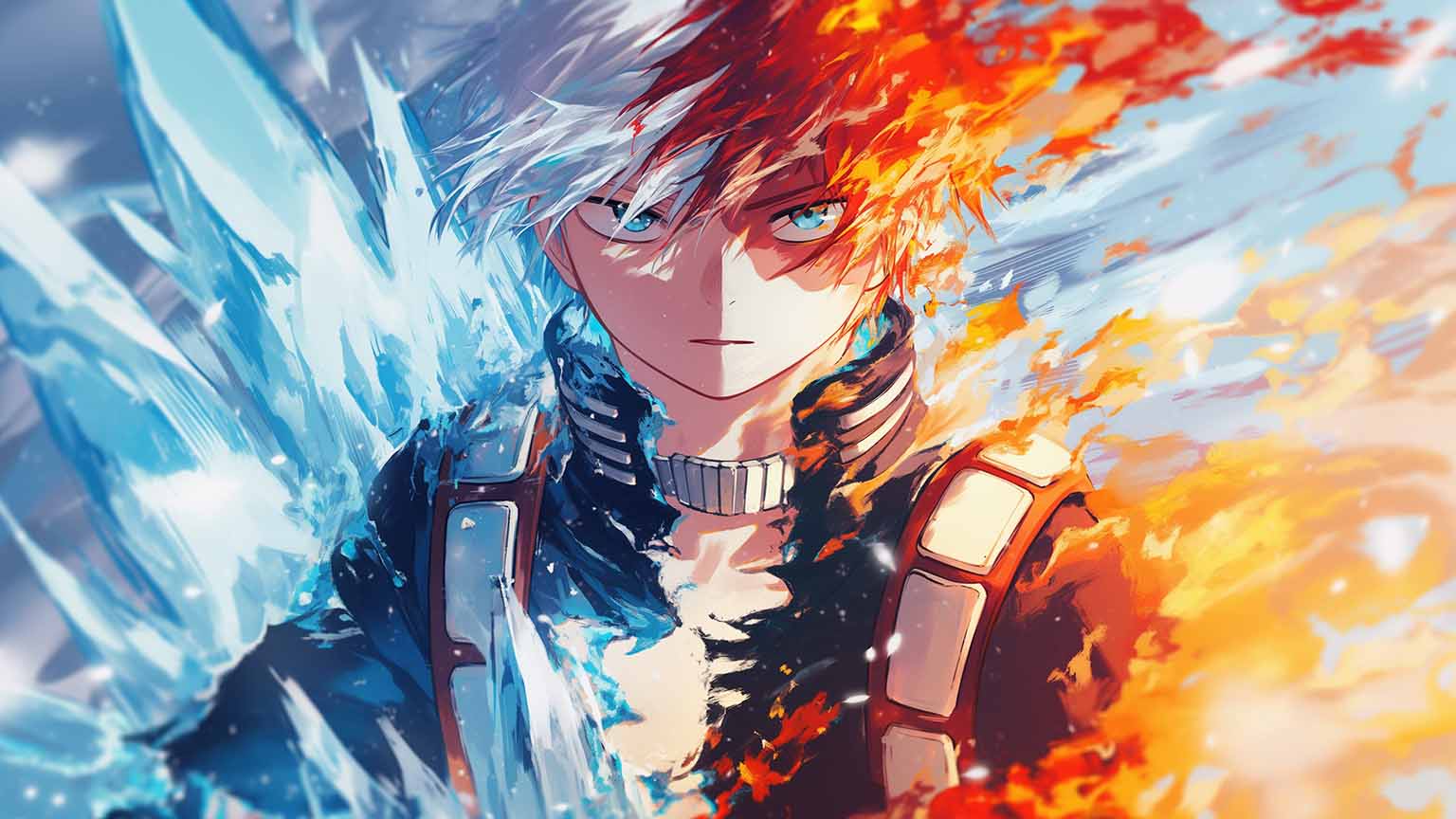 1536x864 My Hero Academia Shoto Todoroki Ice and Fire Desktop Wallpaper
