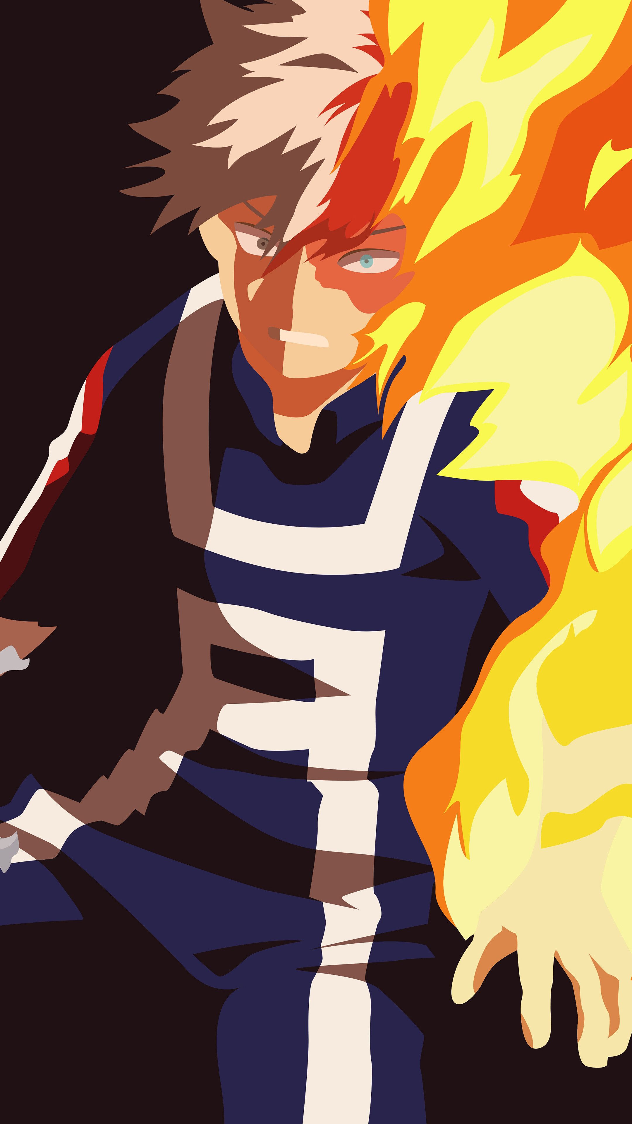 2160x3840 Todoroki Minimalistic Wallpaper