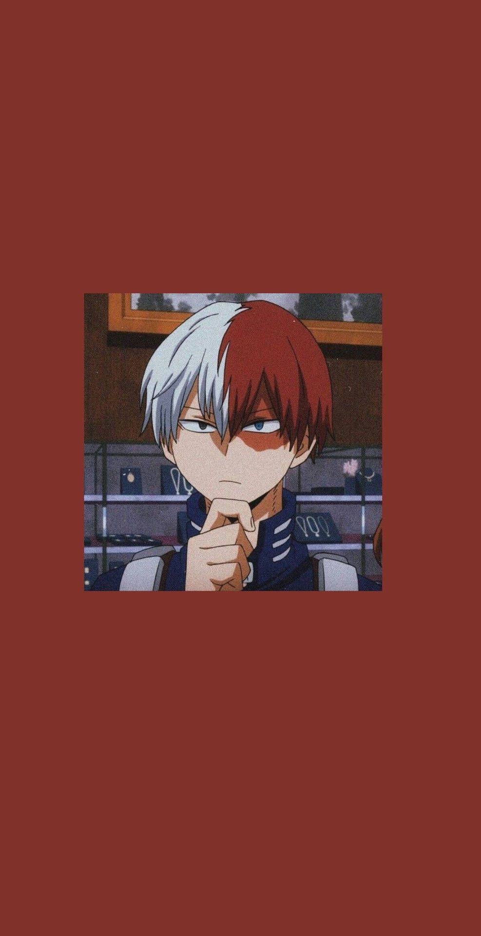 987x1920 Download My Hero Academia Todoroki Red Aesthetic Wallpaper
