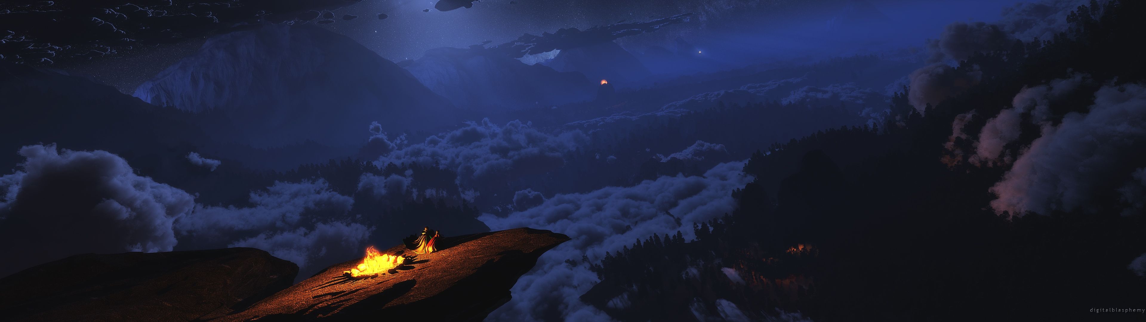 3840x1080 Download Fantasy Landscape Fantasy Landscape HD Wallpaperx1080