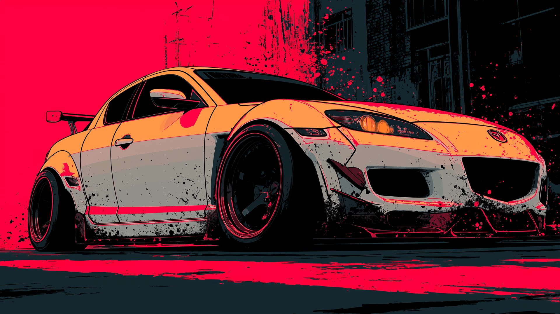 1920x1076 Neon Drift RX 8