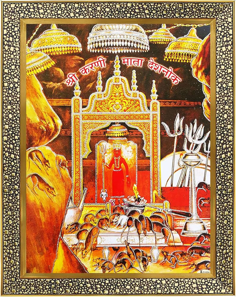 794x1000 Koshtak Karni Dandeli Dokri Mata Photo Frame With Unbreakable Glass For Wall Hanging Gift Temple Puja Room Home Decor & Worship : Amazon.in: Home &