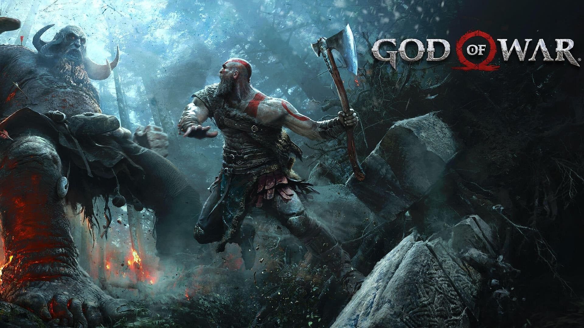 1920x1080 Saw the artwork for God of War on the new website, had to make a 1080p wallpaper out of the battle between Kratos and the troll