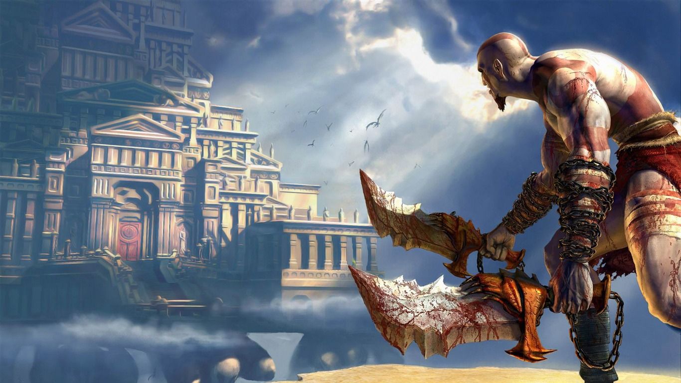 1366x768 God of war HD Game Wallpaper
