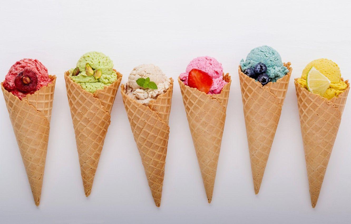 1332x850 Photo Wallpaper Berries, Colorful, Ice Cream, Fruit, Cream
