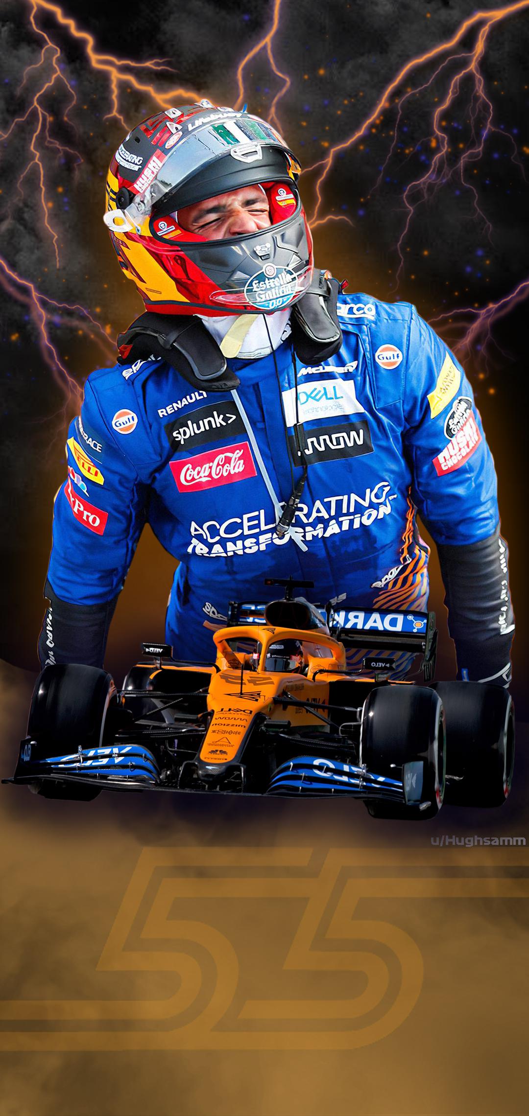 1080x2280 Carlos Sainz Italian Grand Prix poster
